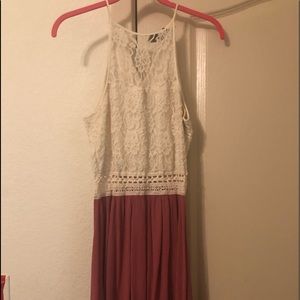 Pink and cream dress